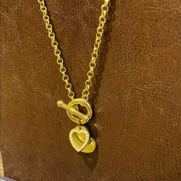 Charter Club Gold Heart Charm Necklace and Bracelet Set - Picture 2 of 5